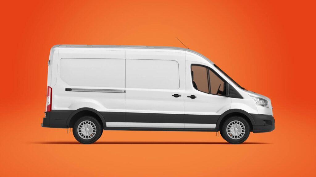 A professional white cargo van representing reliable nationwide freight services.